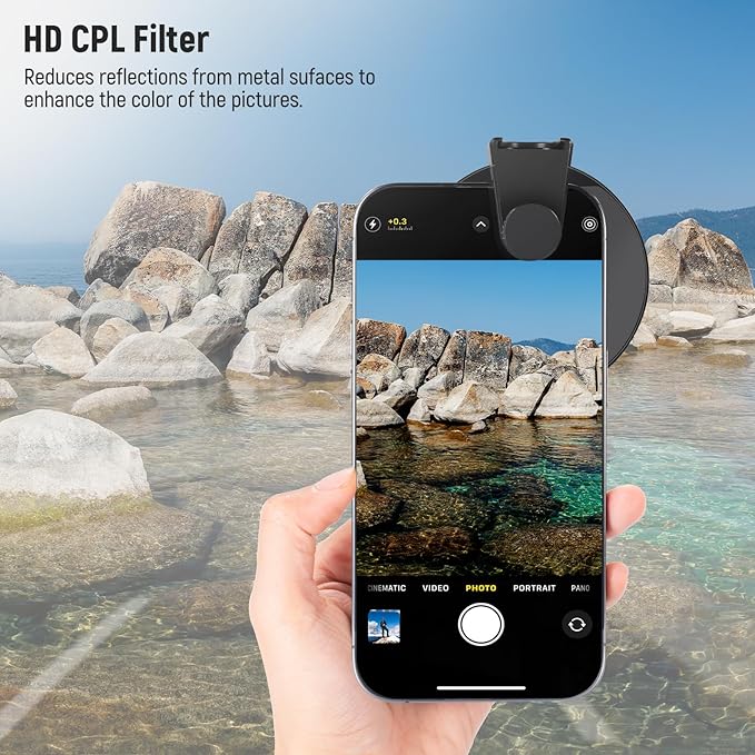 NEEWER CPL Filter for Phone, 67mm Camera Lens Polarizing Filter - Image 2