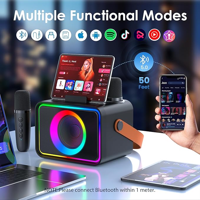 Karaoke Machine, Portable Bluetooth Speaker - Image 5