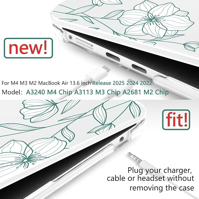 TWOLSKOO Compatible with M4 MacBook Air 13.6 inch Case 2025-2022 Release M4 - Image 2