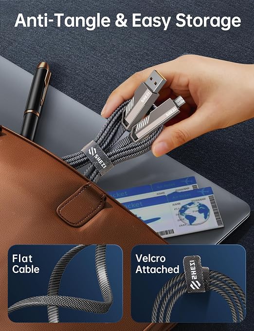 【One is Enough】 4-in-1 USB C to Micro Cable, High-Speed Charging & Fast Data - Image 5