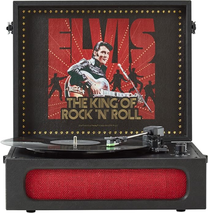 Arkrocket x Elvis Bluetooth Protable Record Player 3-Speed Bluetooth Input and by ARKROCKETAUDIO