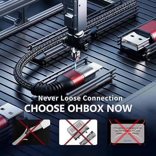 iPhone Charger Cable 3Pack 6FT USB-A to Lightning Cable Nylon Braided Fast - Image 3