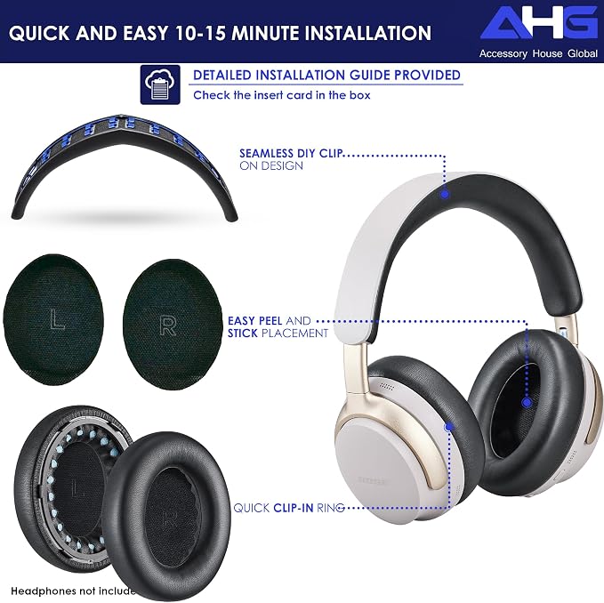 QC Ultra Replacement Ear pad and Headband Pad Kit Cushion Compatible - Image 8