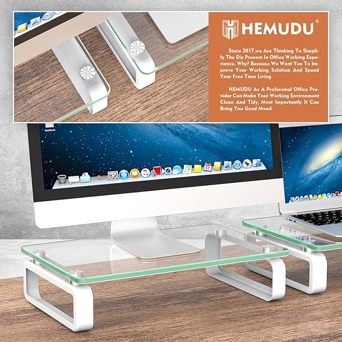 Hemudu 2 Pack Computer Monitor Stand Riser Multi Media Desktop Stand - Image 2