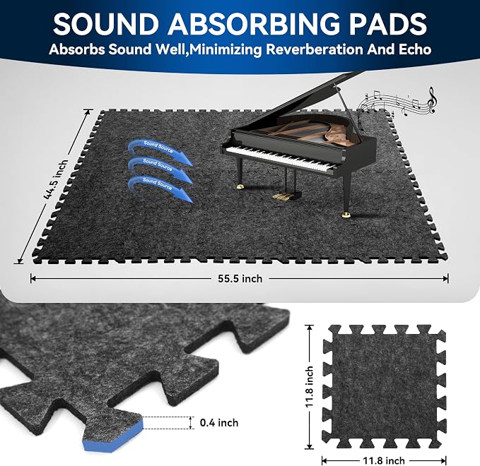 20 Pcs Sound Absorbing Interlocking Floor Mats Pads, Non-Slip Anti Vibration - Image 2