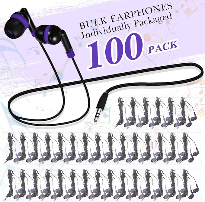 Kanayu 100 Pack Wired Earbuds Bulk - Image 2