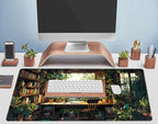 Green Plant Lovers Cute Desk Mat, Kawaii Desk Pad XXL Large Extended Lofi Mouse - Image 5