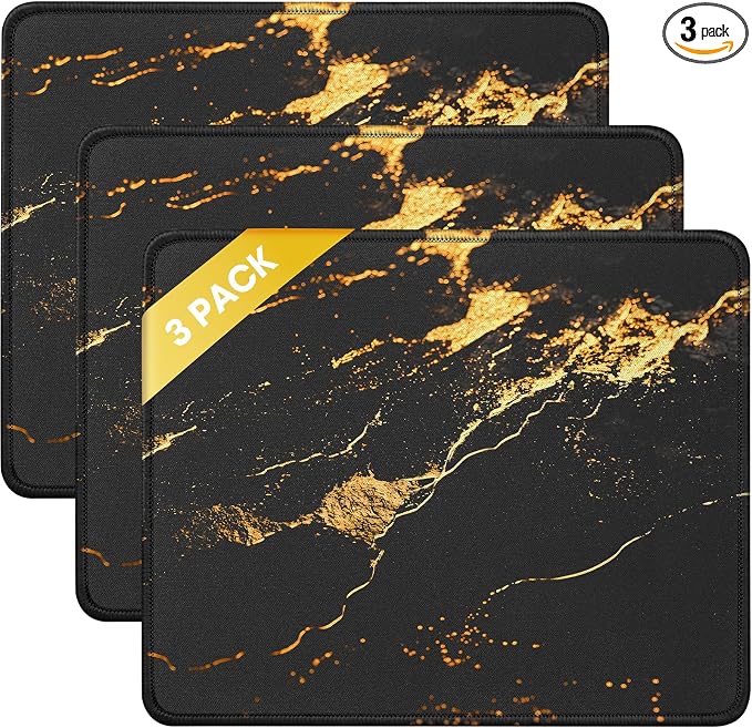 JIKIOU 3 Pack Mouse Pad with Stitched Edge, Comfortable Mouse Pads with by JIKIOU