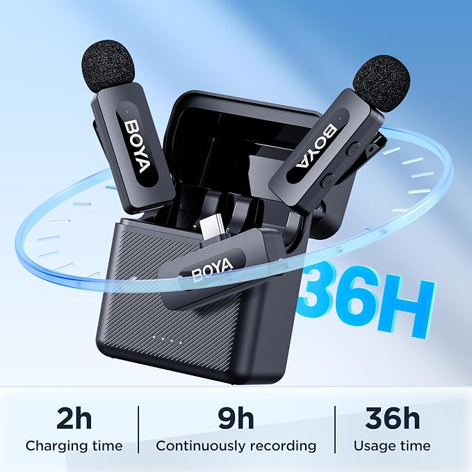 BOYA BY-V30 Wireless Lavalier Microphone, USB Type-C Mini Laple Mics - Image 3