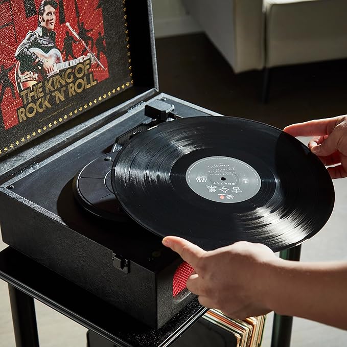 Arkrocket x Elvis Bluetooth Protable Record Player 3-Speed Bluetooth Input and - Image 6