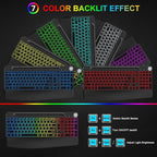 BlueFinger Wireless Keyboard and Mouse Combo Backlit, 2.4G Rechargeable - Image 2