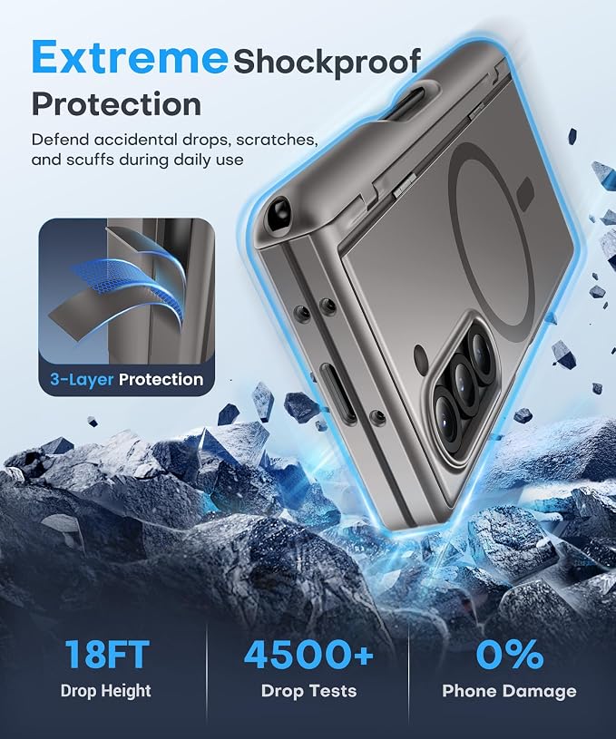 BERFY for Samsung Galaxy Z Fold 6 Phone Case Grey | Magnetic, - Image 7