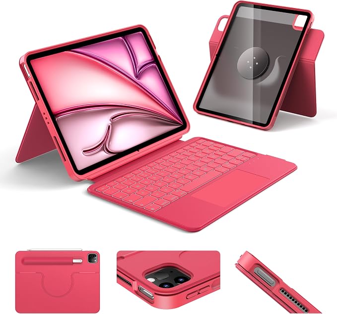 HOU Rotatable Keyboard Case for iPad Air 11, Magnetic Detachable Case by HOU
