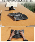 ProtoArc Bluetooth Ergonomic Keyboard, EK04 Mini Compact Wireless Ergo Split - Image 2