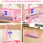 Under Desk Cable Management Tray, 15.7'' No Drill Steel Desk Cable Organizers - Image 6