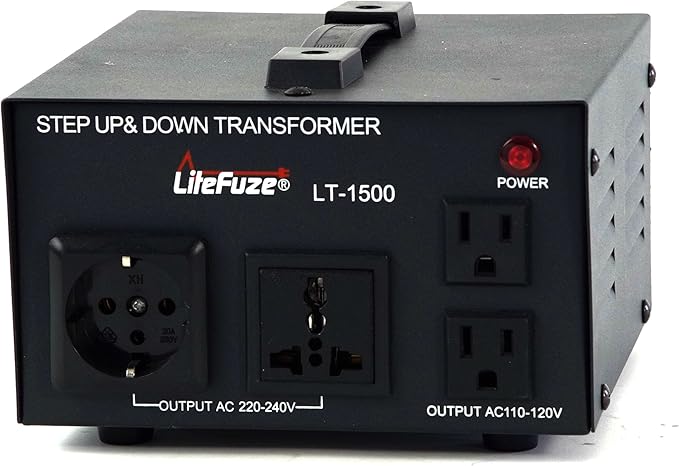 LiteFuze LT Series 1500 Watt Voltage Converter Transformer Step Up/Down - 110v by LiteFuzeBrand