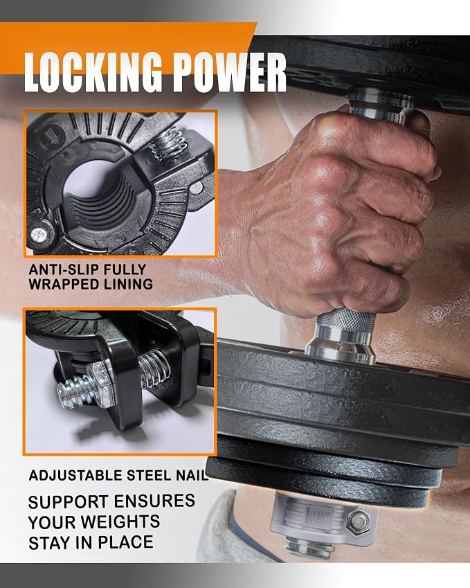 MAXRICH T Barbell Clamp 1 inch Multiple Sizes & Adjustable Weight Clips - Image 3