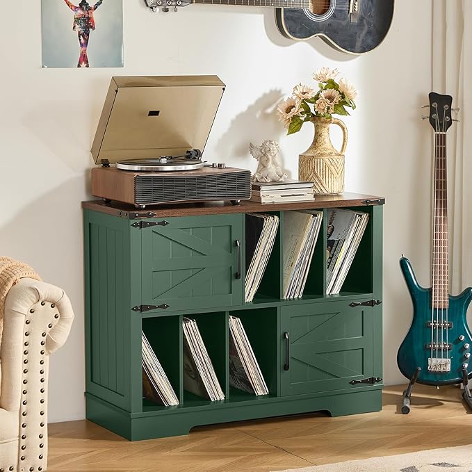 Large Record Player Stand with Vinyl Storage Up to 450 Albums, 39 Inch - Image 8