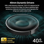 TOZO HT2 Hybrid Active Noise Cancelling Headphones, Wireless Over Ear Bluetooth - Image 4