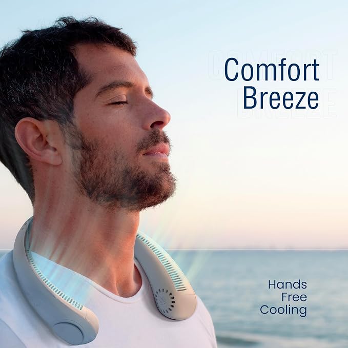 Portable Neck Fan -3 Speed Rechargeable Bladeless Neck Cooler, Quality - Image 2