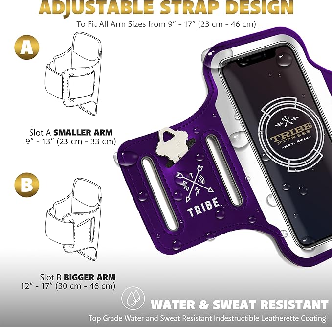 TRIBE Running Phone Holder Armband. iPhone & Galaxy Cell Phone Sports Arm Bands - Image 5