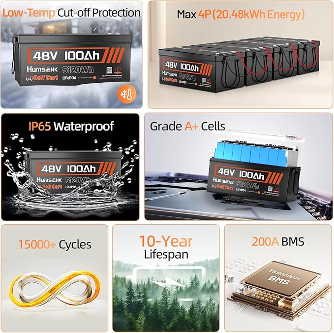 48V 100Ah Lithium Golf Cart Battery Group 8D - Image 3