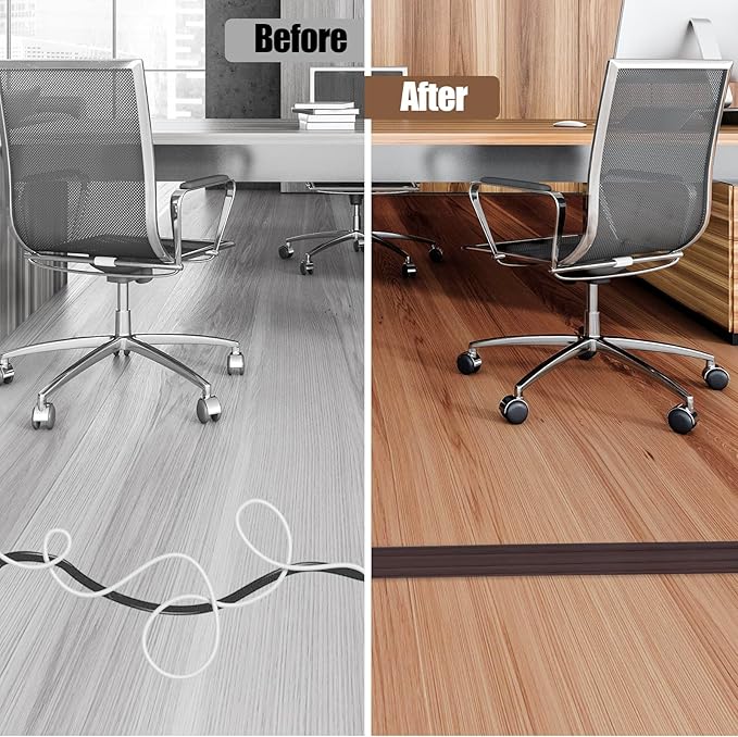 Floor Cord Cover Cavity 0.8"x0.37" Self Adhesive Cord Hider, 10FT Low Profile - Image 5