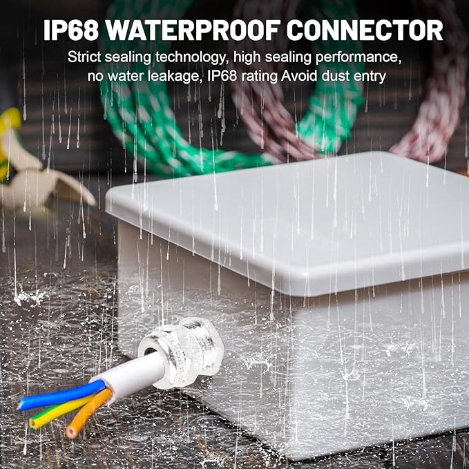 NPT 1/2" Stainless Steel Waterproof Cable Gland IP68 Waterproof Cable Gland - Image 5