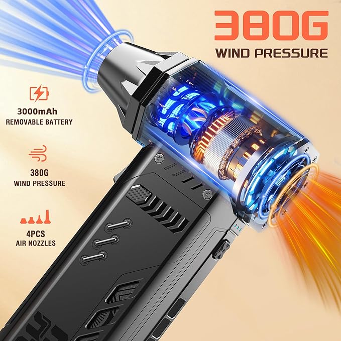 X301 Compressed Air Duster-250000RPM Super Power Electric Air Duster, - Image 4