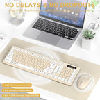 Wireless Keyboard and Mouse Combo, Full-Sized Wireless Keyboard and Adjustable - Image 2