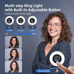 Streaming Webcam with Adjustable Ring Light, Full HD 1080P Webcam with Dual - Image 4