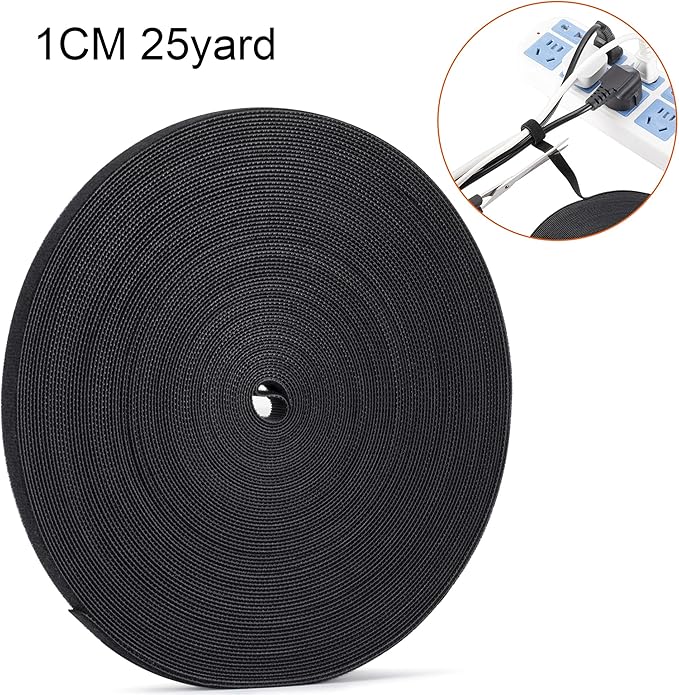 Xnakko 1cm Double Sided Hook and Loop Fastening Tape Reusable Cable Ties Nylon - Image 3
