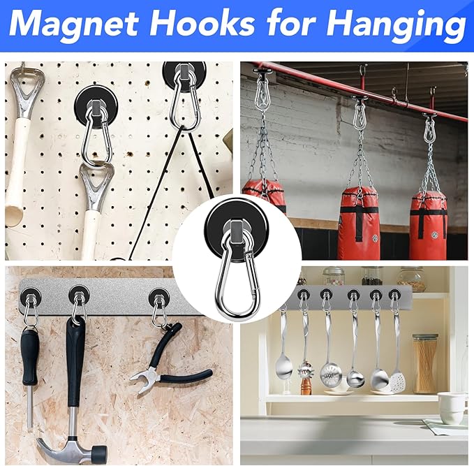 LOVIMAG Strong Magnetic Hooks, 70LBS Magnetic Hooks Heavy Duty Strong Neodymium - Image 6