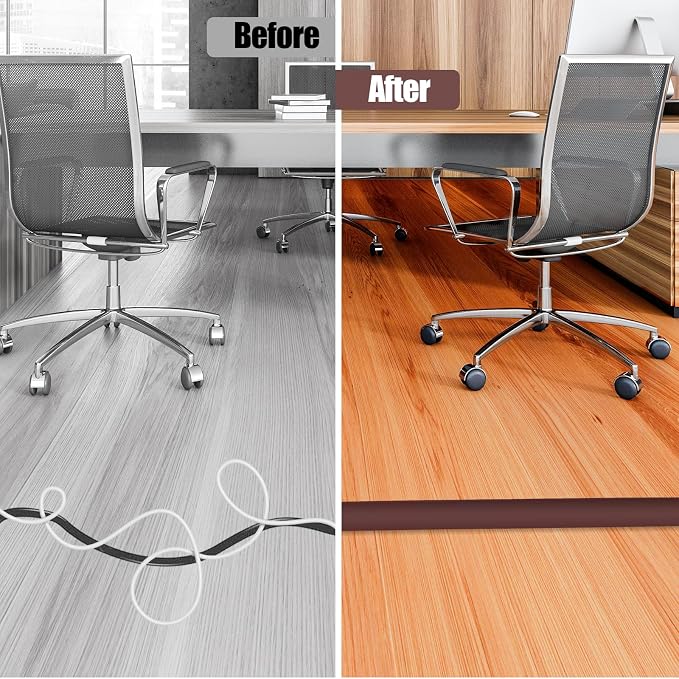 Floor Cord Cover Cavity 0.8"x0.37" Self Adhesive Cord Hider, 10FT Low Profile - Image 5