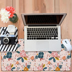 Gaming Desk Pad Large Extra Length Hand Drawn Floral Mouse Pad Keyboard Laptop - Image 6