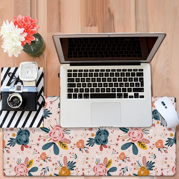 Gaming Desk Pad Large Extra Length Hand Drawn Floral Mouse Pad Keyboard Laptop - Image 6