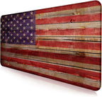 Patriot Wood Grain American Flag Extended Large Gaming Computer Mouse Pad by LQFIWSS