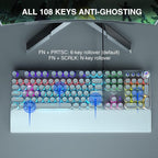 AULA F2088 Typewriter Style Mechanical Gaming Keyboard, Rainbow LED Backlit - Image 6