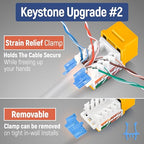 Everest 45° Angled RJ45 Cat5e Keystone Jacks 10-Pack in Yellow - Image 4