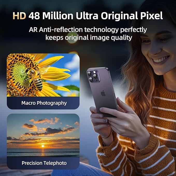 Compatible with iPhone 14 Pro Max Camera Lens Protector, Tempered Glass Full - Image 3