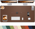 Large Leather Desk Pad Protector, Office Mat, Mouse Pad, Non-Slip Blotter by cebowa