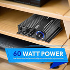 Pyle Home Mini Audio Amplifier - 60W Portable Dual Channel Surround Sound HiFi - Image 3