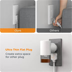 Small Extension Cord 6 inch, TESSAN Thin Flat Plug Power Strip - Image 3