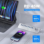 Powered USB Hub 10Gbps, intpw 12-Port USB 3.2 Hub - Image 5