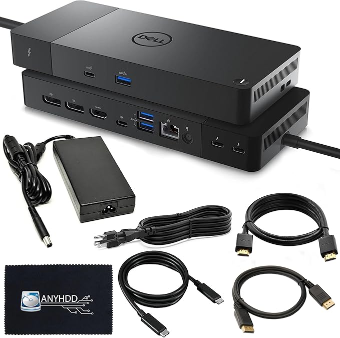 WD22TB4 Dell Docking Station Thunderbolt 4 Dock, 180W AC Adapter, HDMI Cable by Amazon+Renewed