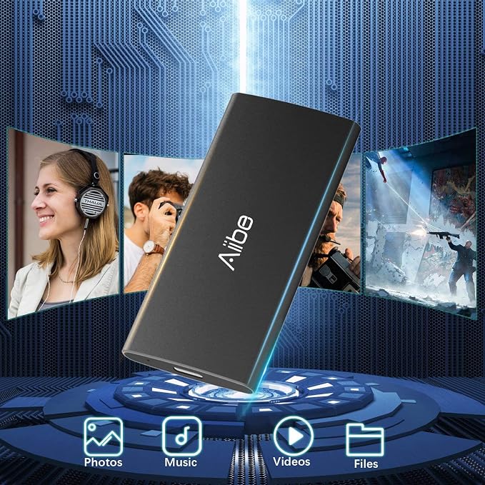 Aiibe External SSD 250GB External Hard Drive USB C Portable SSD, USB 3.1 - Image 3