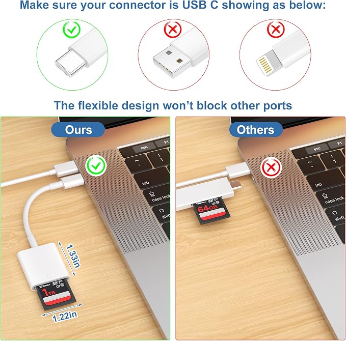 USB C SD Card Reader, USB 3.0 High Speed to SD Card Adapter - Image 3