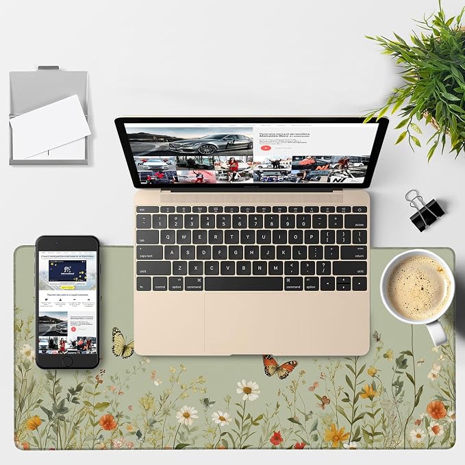 Large Mouse Pad Wildflowers Gaming Desk Pad Computer Keyboard Non-Slip - Image 4