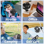 Clip on Fan, Rechargeable Portable Fan, 8 Inch Small Desk Fan - 10000mAh - Image 2