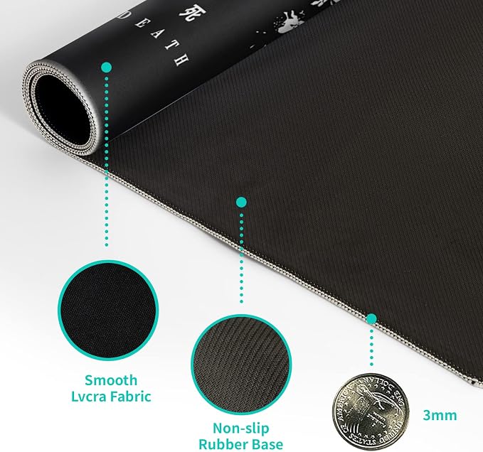 Black and White Japanese Cherry Blossom Gaming Mouse Pad Sakura Death Life - Image 8